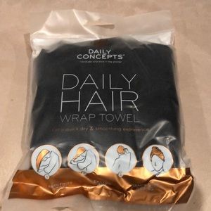 Daily Concepts Daily Hair Wrap Towel, black